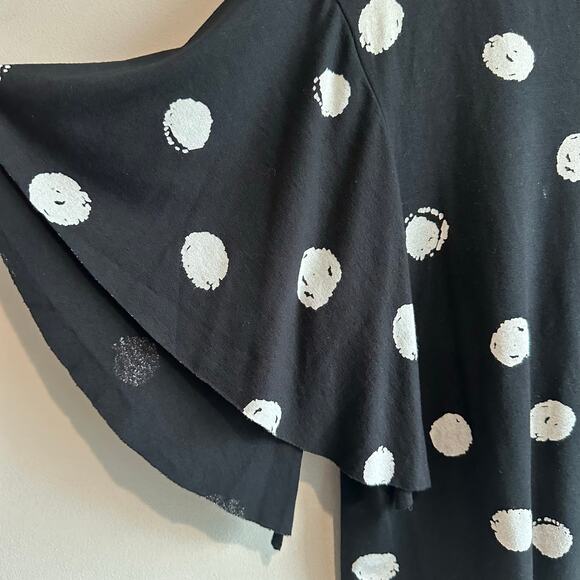 Alembika Polka Dot Flutter Sleeve Vneck Blouse top US 3 or 10-12 - Picture 3 of 8